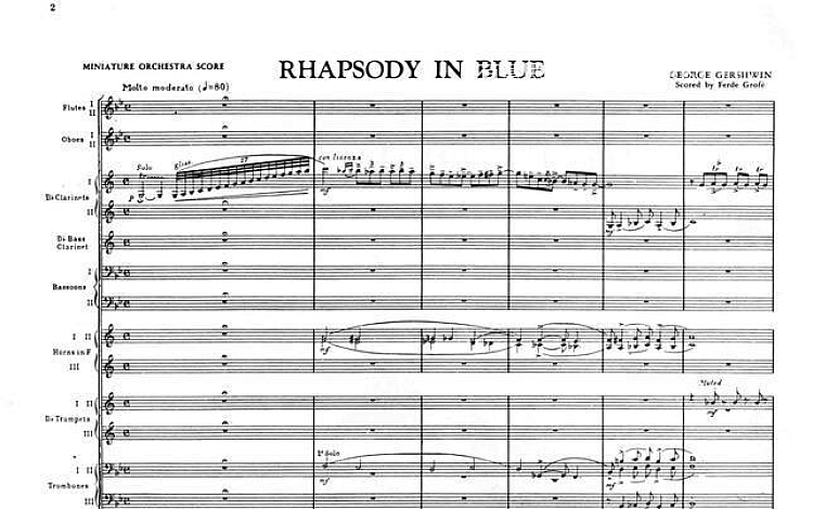 格什温《蓝色狂想曲》总谱 含试听音乐