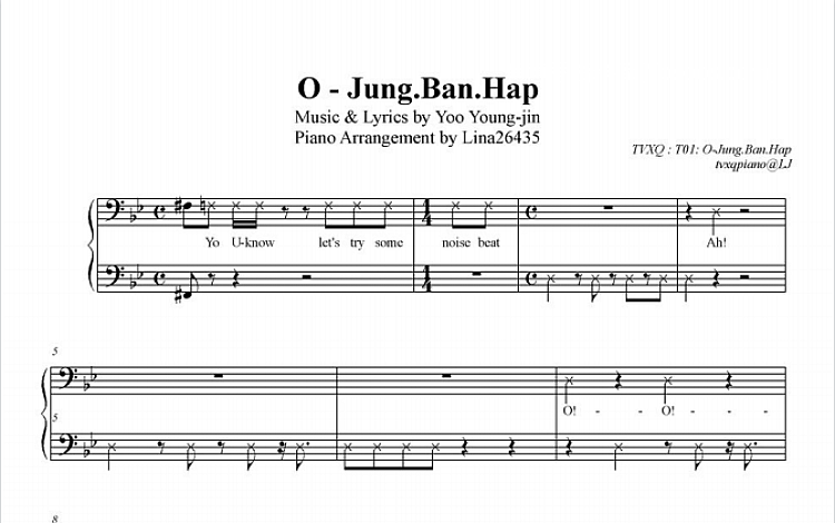 O – Jung Ban Hap (O-正反合) 五线谱 共8页 PDF超高清电子版