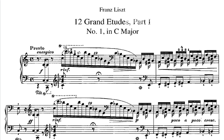 Liszt Grande Etudes（二版超技）五线谱 共12幕 PDF超高清电子版