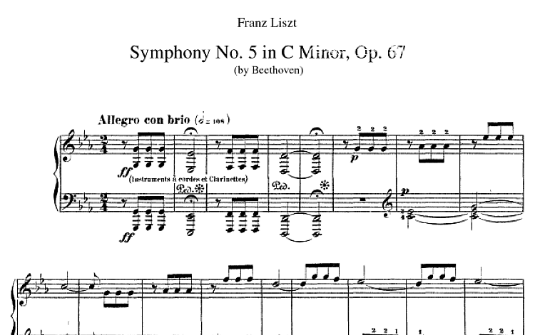 Liszt-Beethoven-Symphony-5 五线谱 共42页 PDF高清扫描版