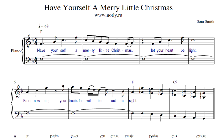 Have Yourself A Merry Little Christmas 五线谱 包含PDF和图片格式 超高清电子版