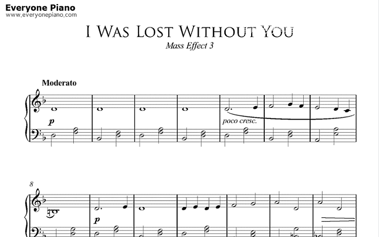 I Was Lost Without You 五线谱 包含PDF和图片格式 超高清电子版