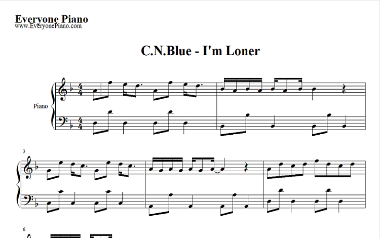 I'm a Loner CNBLUE 五线谱 包含PDF和图片格式 超高清电子版