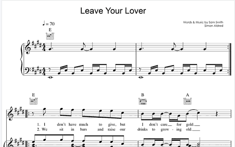 Leave Your Lover 五线谱 包含PDF和图片格式 高清扫描版