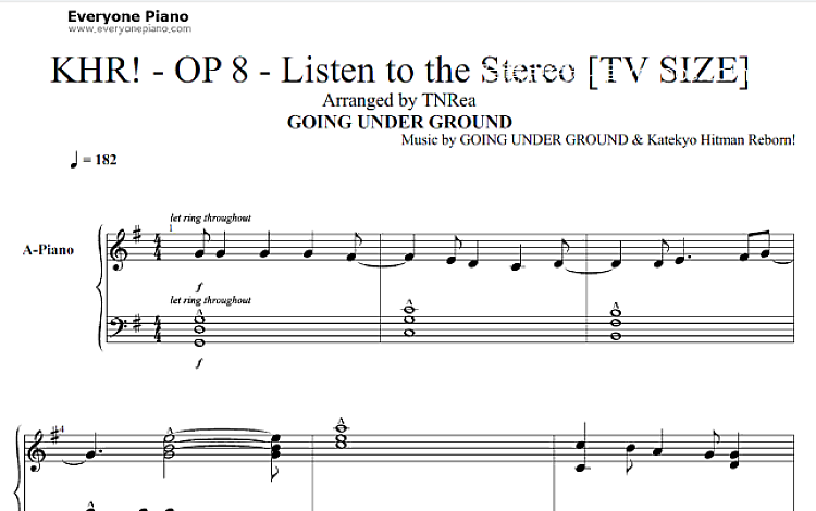 LISTEN TO THE STEREO 五线谱 包含PDF和图片格式 超高清电子版