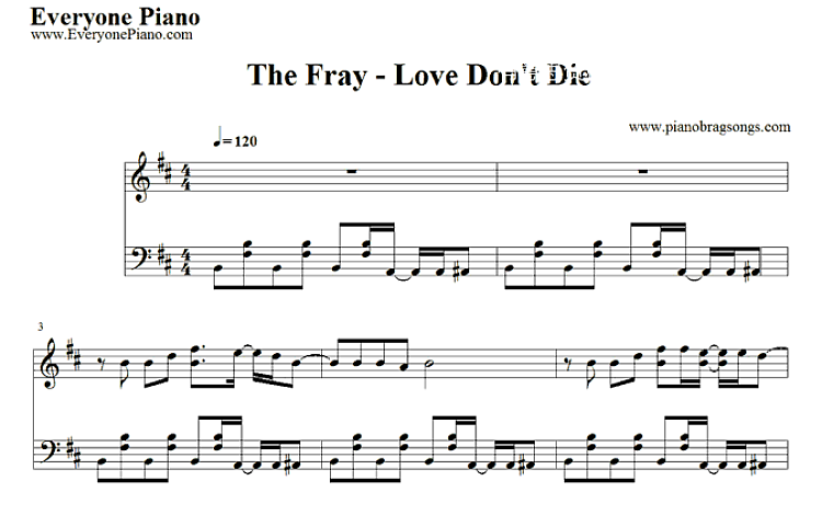Love Don’t Die 五线谱 包含PDF和图片格式 超高清电子版