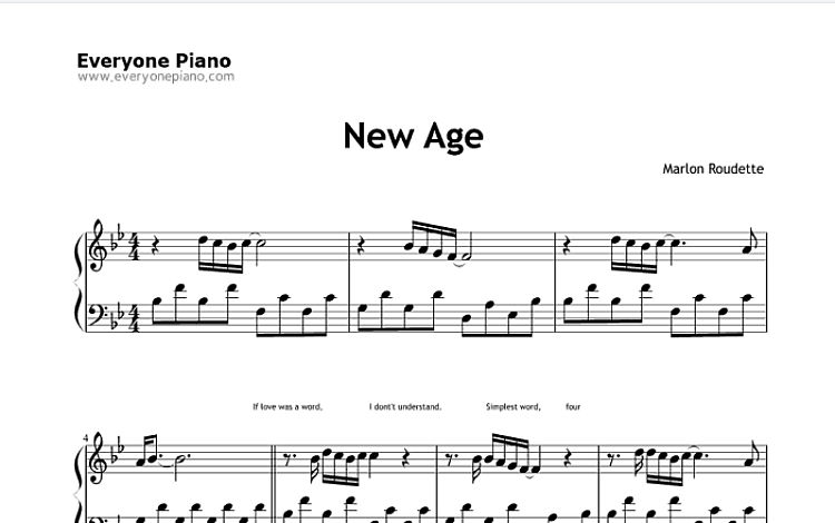 New Age 五线谱 包含PDF和图片格式 超高清电子版