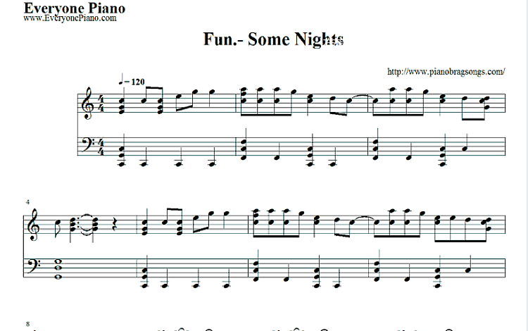 Some Nights 五线谱 包含PDF和图片格式 超高清电子版