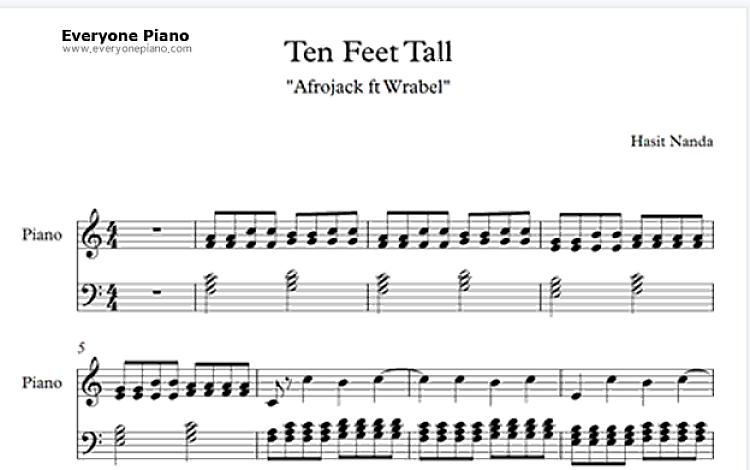 Ten Feet Tall 五线谱 包含PDF和图片格式 超高清电子版