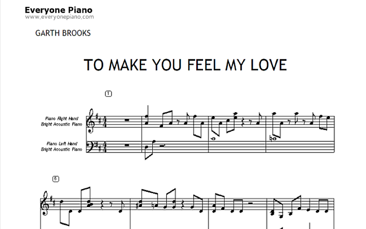To Make You Feel My Love 五线谱 包含PDF和图片格式 超高清电子版