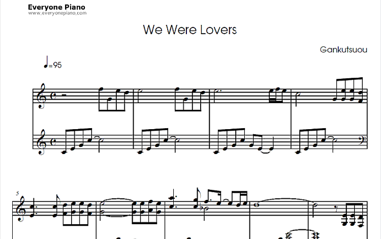 We Were Lovers 岩窟王OP 五线谱 包含PDF和图片格式 超高清电子版