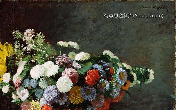 莫奈-Flowers and fruit, 1869-花和水果