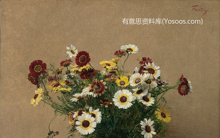 亨利方丹拉图尔-菊花-Chrysanthemums