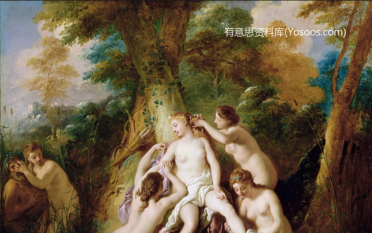 让弗朗索瓦德特洛伊-戴安娜和仙女洗澡-Diana and Nymphs Bathing
